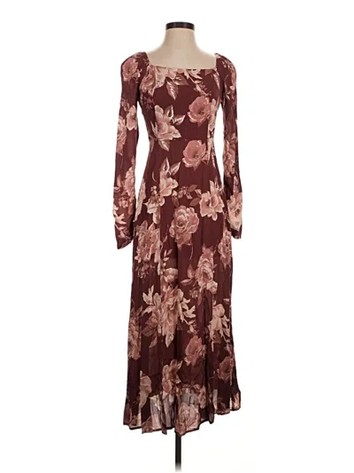 Pre-owned The Workshop Casual Dress In Burgundy
