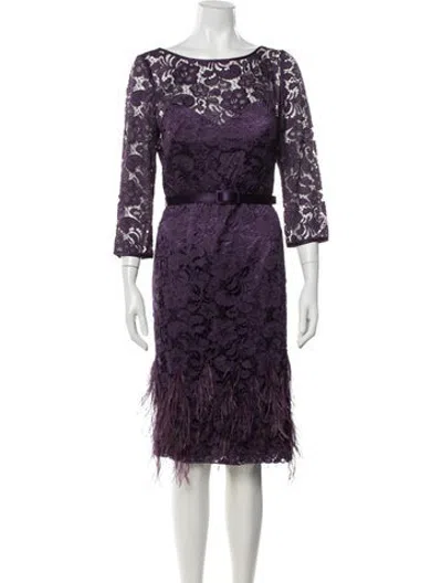 Pre-owned Theia Nylon Knee-length Dress In Purple