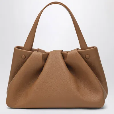 Themoirè Brown Athens Bag In Eco Leather In Beige