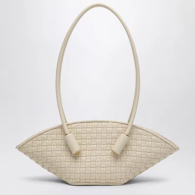 Themoirè Ivory Olympia Bag In Woven Eco-leather In White
