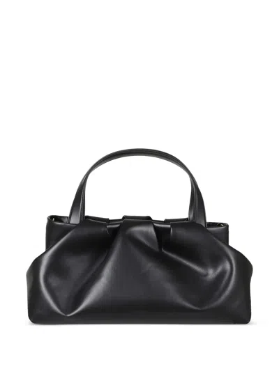 Themoirè Athena Ruched Tote Bag In Black
