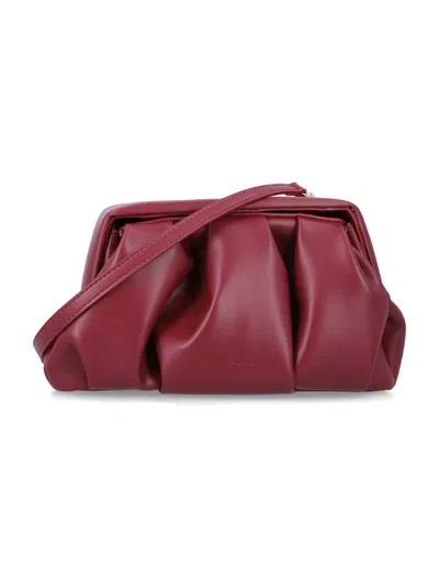 Themoirè Burgundy Athene Pochette Ruched Pochette In Red