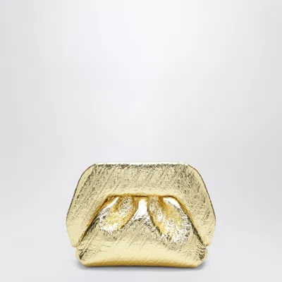 Themoire' Mini Metallic Faux Leather Ruched Bios Pouch Clutch
