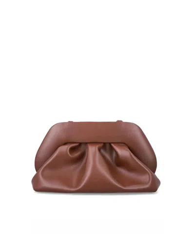 Themoire' Ruched Frame Clutch Bag In Tortoise Shell