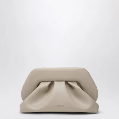 Themoire' Taupe Beige Faux Leather Mini Bios Pouch With Magnetic Closure