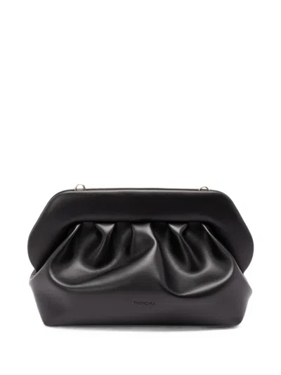 Themoire' The Mini Leather Crossbody Bag With Detachable Strap And Magnetic Top Closure In Nero
