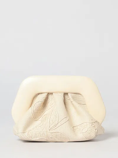 Themoirè Themoir&egrave; Bios Canvas And Vegan Leather Clutch  In Neutral