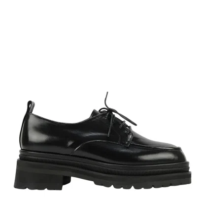 Then Black Chunky Leather Derby Shoes With Lug Sole