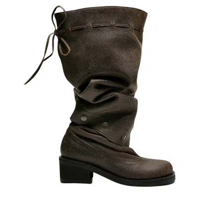 Then Brown Textured Convertible Multi- Wear Boots