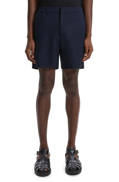 Theory Men's Curtis Flat Front Shorts In Baltic