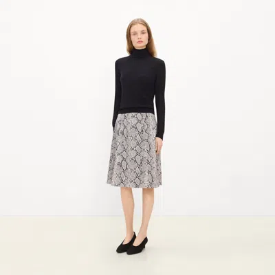 Theory Double Vent Skirt In Python Wool In Light Multi