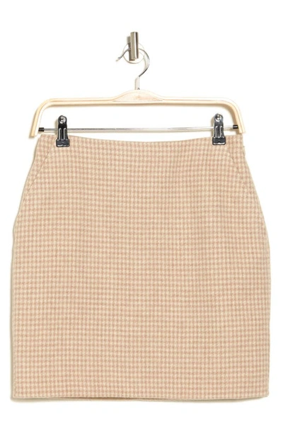 Theory Houndstooth Wool & Cashmere Pencil Skirt In Beige Multi