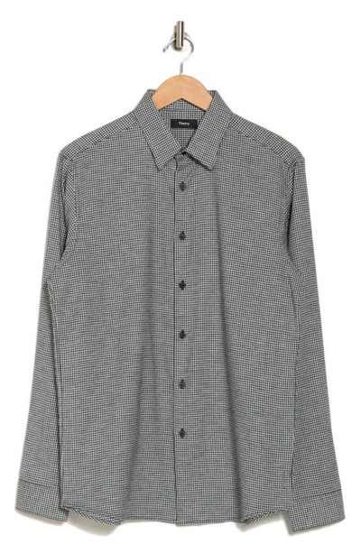 Theory Irving Gingham Slim Fit Overdyed Gingham Button-up Shirt In Winter White