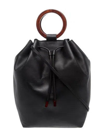 Pre-owned Theory Leather Bucket Bag In Black
