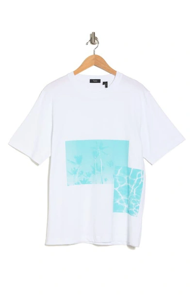 Theory Placed Pool Cotton Graphic T-shirt In White