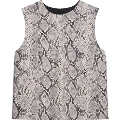Theory Python Print Wool Blend Shell Top In Brown