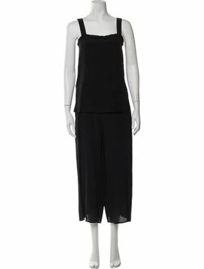 Pre-owned Theory Silk Square Neckline Jumpsuit In Black