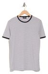 Theory Stripe Ringer T-shirt In Force Grey/ White