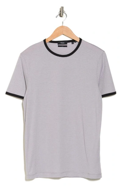 Theory Stripe Ringer T-shirt In Force Grey/ White