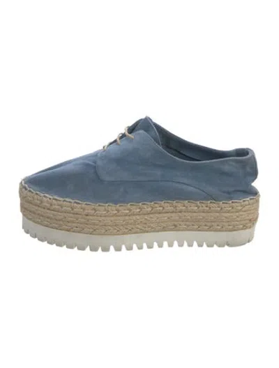 Pre-owned Theory Suede Espadrille Sneakers In Blue