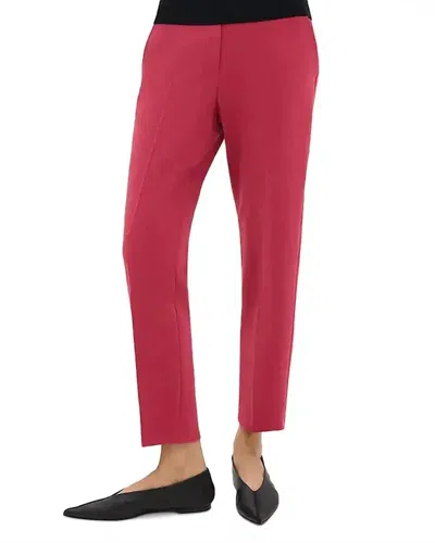 Theory Treeca Pull On Modern Crepe Pants In Deep Rose In Red