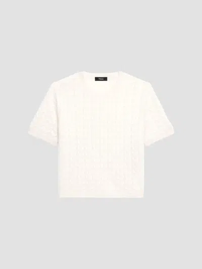 Theory Women's Airy Wool-cashmere Boxy Sweater In Ivory