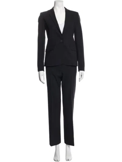 Pre-owned Theory Wool Pant Set In Black
