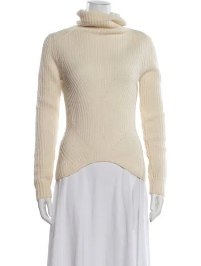 Pre-owned Theyskens' Theory Wool Turtleneck Sweater In Neutrals