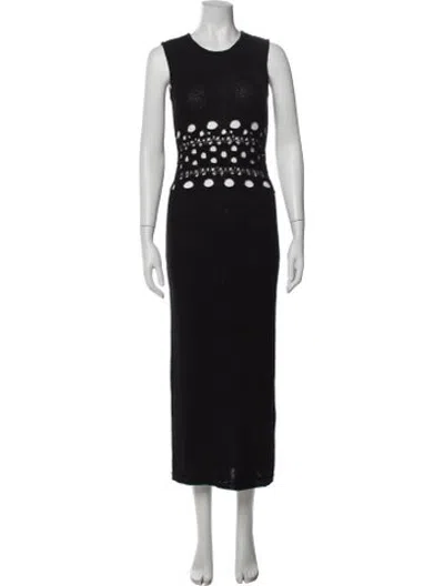 Pre-owned Third Form Crew Neck Long Dress In Black