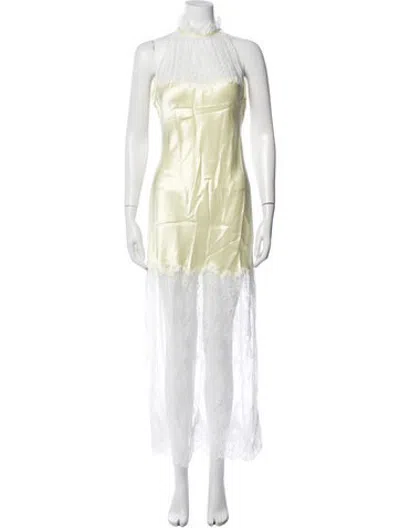 Pre-owned Third Form Lace Pattern Long Dress In Yellow