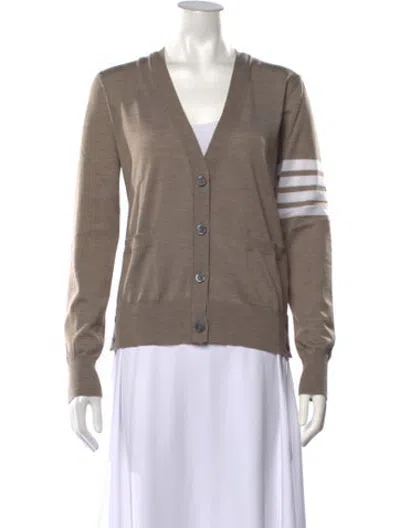 Pre-owned Thom Browne 4 Bar Virgin Wool Sweater W/ Tags In Neutrals