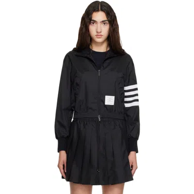 Thom Browne Black Zip-up Ripstop Track Jacket