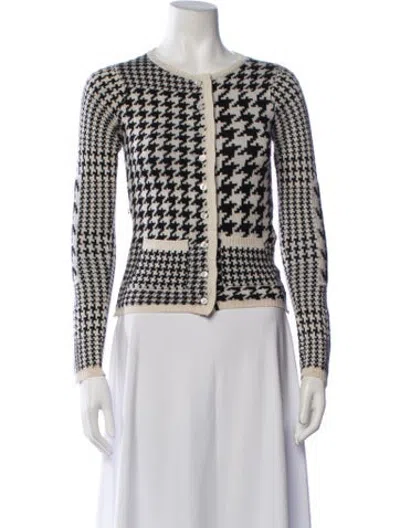 Pre-owned Thom Browne Cashmere Houndstooth Print Sweater In Multicolor