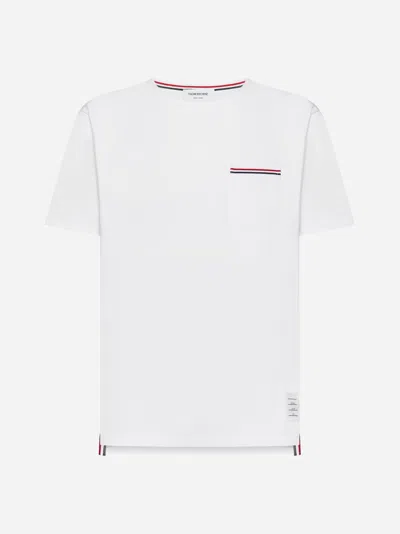 Thom Browne Chest-pocket Cotton T-shirt In White
