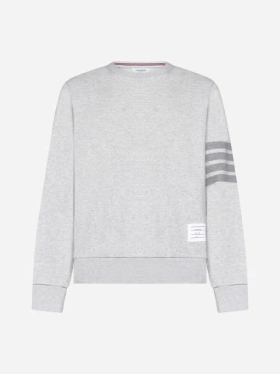 Thom Browne Cotton 4-bar Sweatshirt In Light Grey