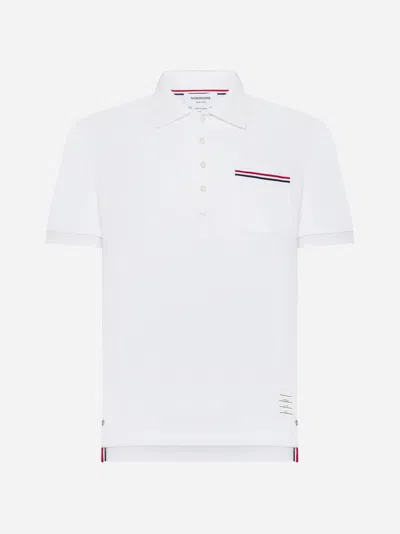Thom Browne Cotton Polo Shirt In White