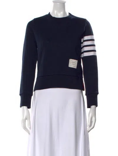Pre-owned Thom Browne Crew Neck Long Sleeve Sweatshirt In Blue