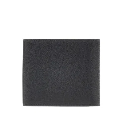 Thom Browne Grained Leather Bi-fold Wallet In Black