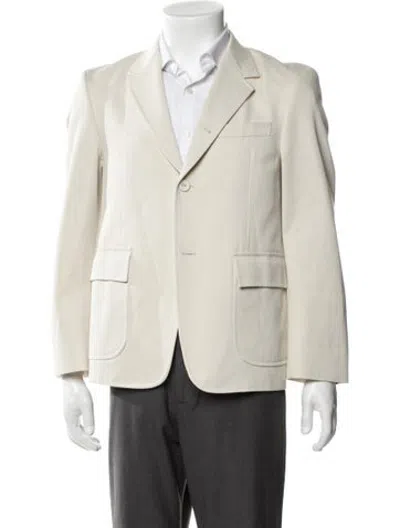 Pre-owned Thom Browne Grosgrain Trim Blazer In Neutrals