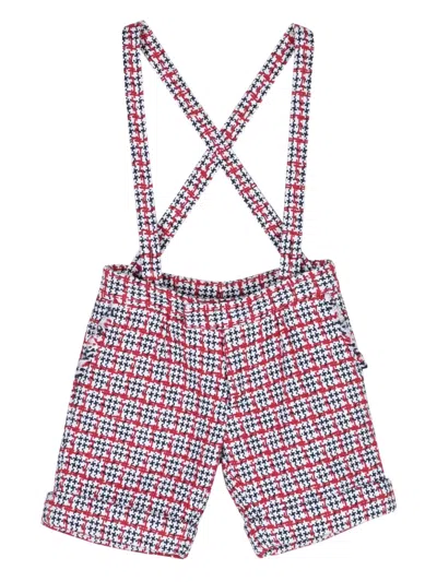 Thom Browne Kids' Houndstooth-pattern Tweed Shorts In White