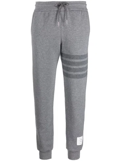 Thom Browne Knit Striped Track Pants In Grey