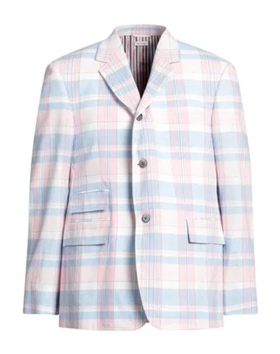 Thom Browne Man Blazer Pink Size 1 Cotton