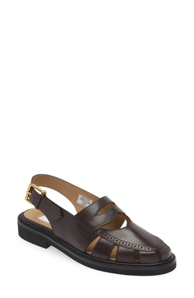 Thom Browne Men's Classic Calfskin Slingback Loafers In Brown