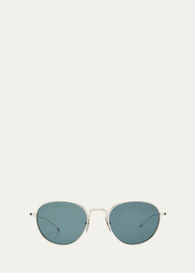 Thom Browne Men's Titanium Round Sunglasses In Silver