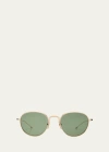 Thom Browne Men's Titanium Round Sunglasses In White Gold