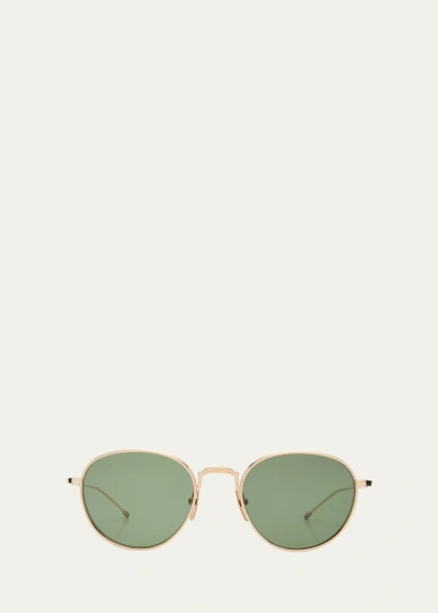 Thom Browne Men's Titanium Round Sunglasses In Green