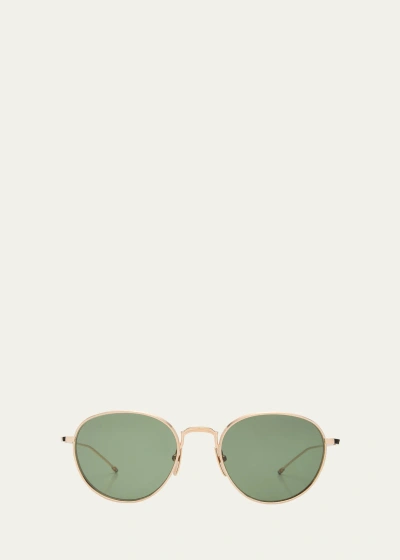 Thom Browne Men's Titanium Round Sunglasses In White Gold