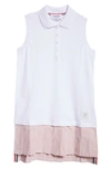 Thom Browne Mixed Media Sleeveless Minidress In White