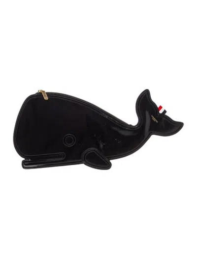 Pre-owned Thom Browne Patent Leather Clutch In Black