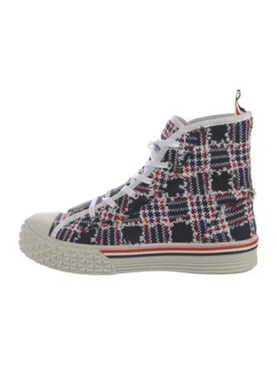 Pre-owned Thom Browne Plaid Print Sneakers In Multicolor